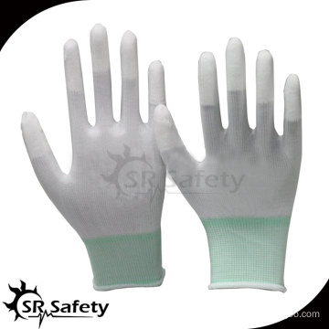 SRSAFETY 13 gauge PU coated finger gloves/Electrical gloves/top glove